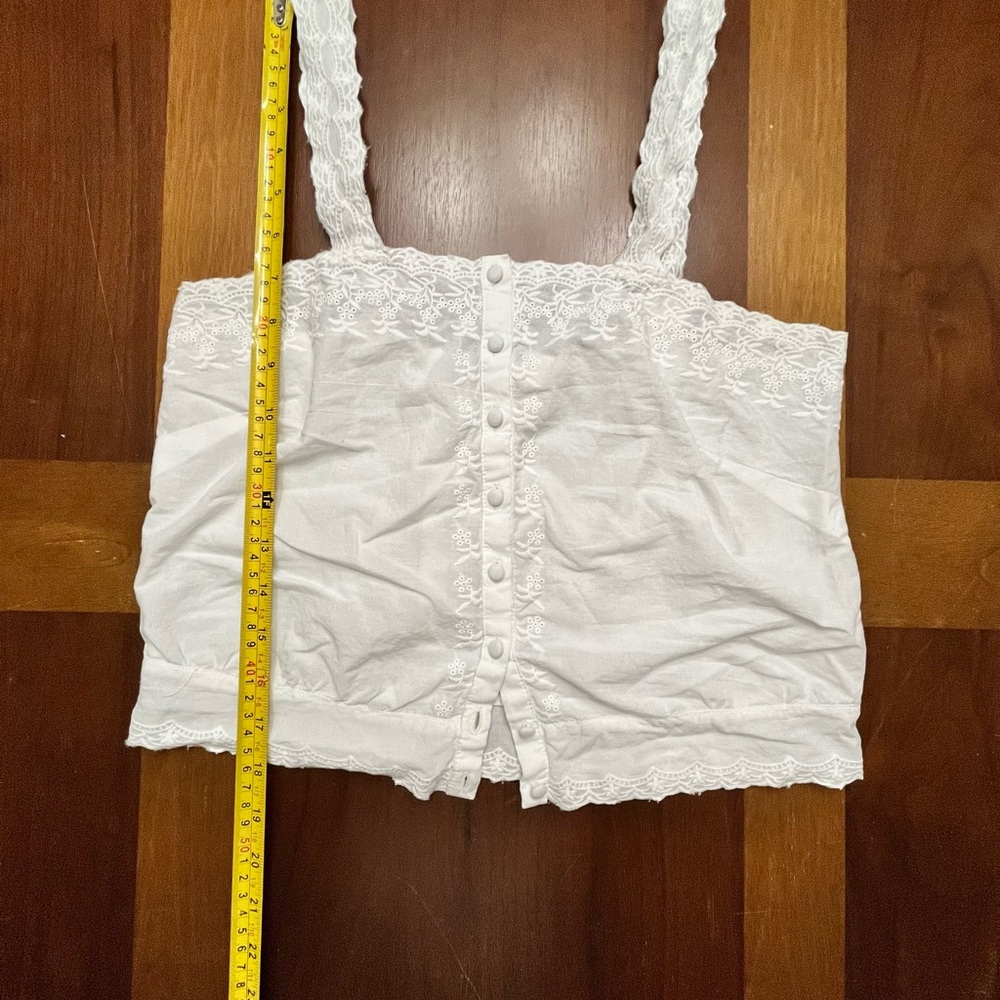 Forever That Girl Anthropologie Square Neck Crop Top White Size Small - Picture 6 of 7